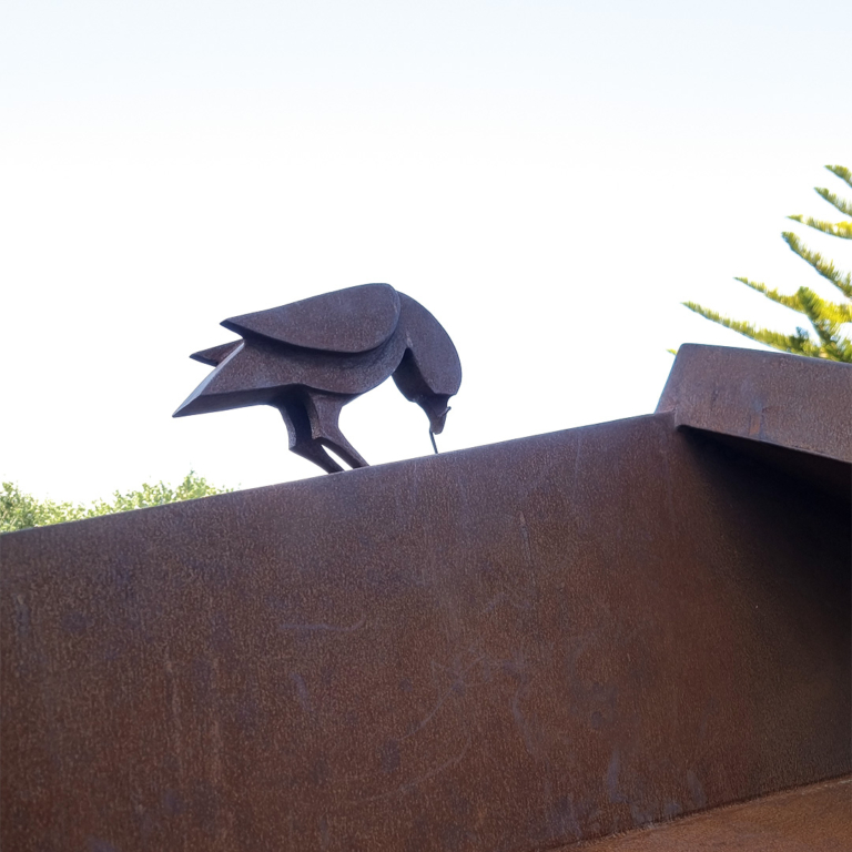 Corten Steel Kangaroo Sculpture – Collecting Fur to Line the Nest by Jimmy Rix, 2.7m - view 4
