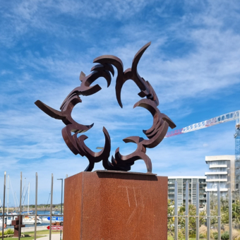 Corten Steel Sculpture – Vortex Mandala by Greg Johns, 80x80x45cm | ARTpark Australia