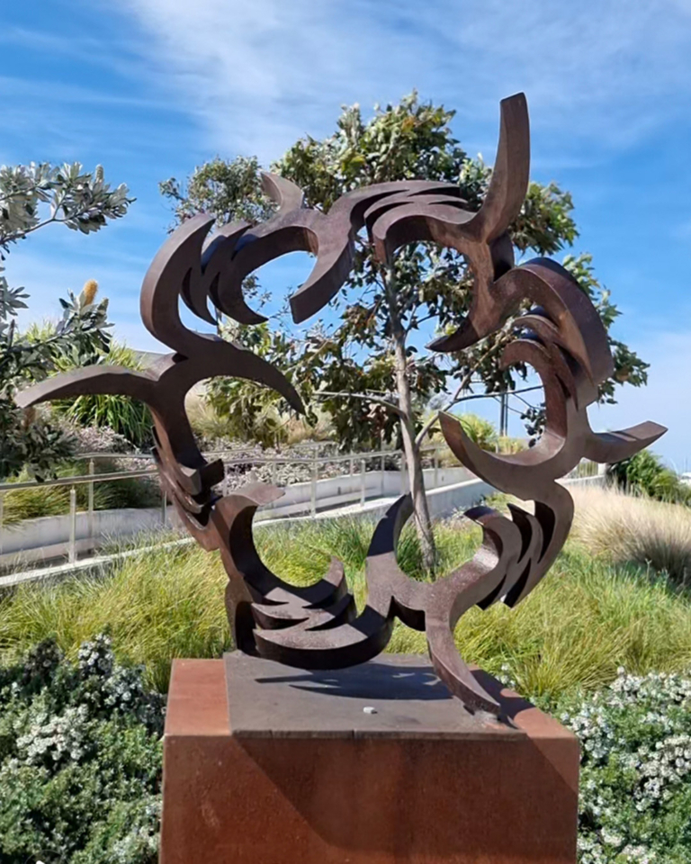 Corten Steel Landmark Sculpture – Vortex Mandala by Greg Johns, 80x80x45cm - view 2