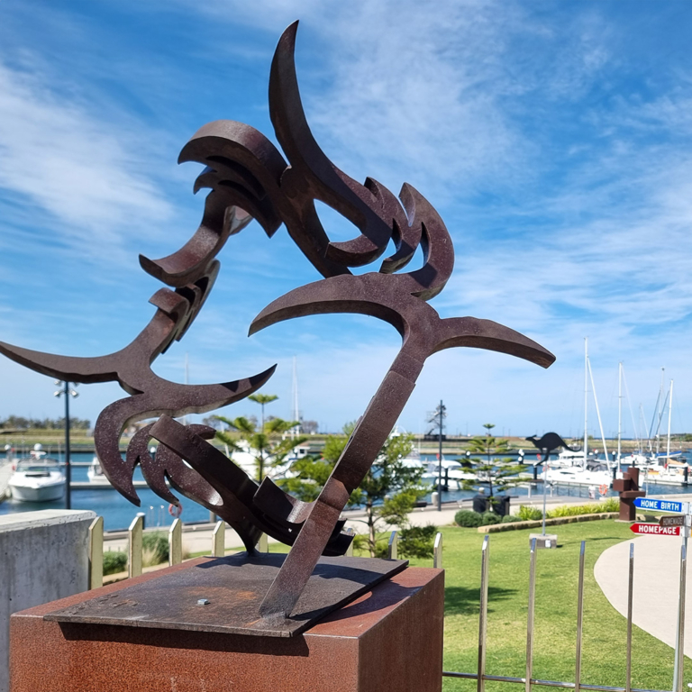 Corten Steel Landmark Sculpture – Vortex Mandala by Greg Johns, 80x80x45cm - view 3