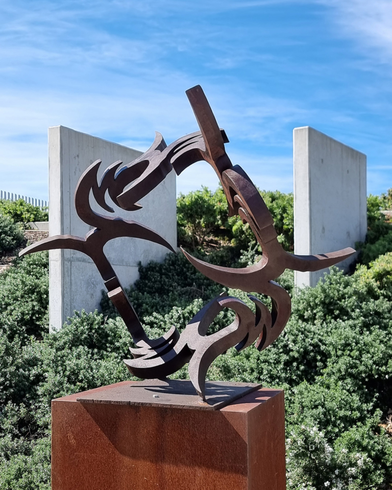 Corten Steel Landmark Sculpture – Vortex Mandala by Greg Johns, 80x80x45cm - view 4