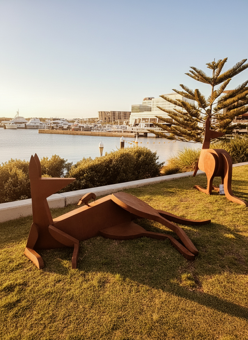 kangaroo outdoor garden sculpture