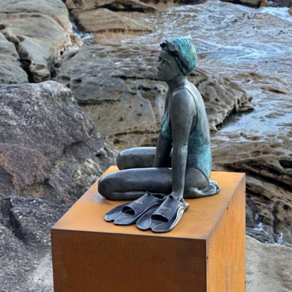 Bronze Swimmer Sculpture – High Tide by Mela Cooke, 65x70x51cm | ARTpark Australia
