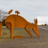 Jimm Rix Kangaroo Sculpture - collecting fur to line the nest