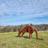 Jimm Rix Kangaroo Sculpture - collecting fur to line the nest