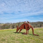 Jimm Rix Kangaroo Sculpture - collecting fur to line the nest
