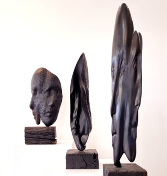 bronze interior sculpture, bookshelf sculpture,