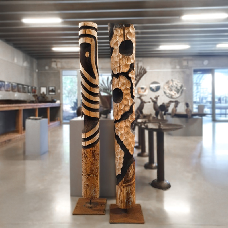 timber sculpture, totem sculpture