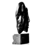 bronze interior sculpture, bookshelf sculpture,
