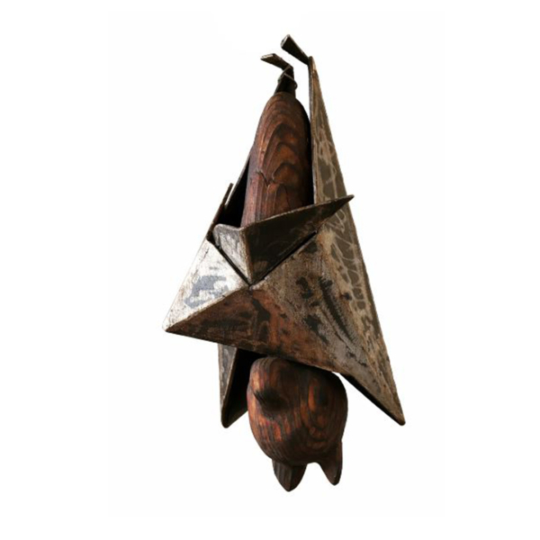 Timber Fruit Bat Sculpture – Carved Animals by Lucas Guilbert | ARTpark Australia