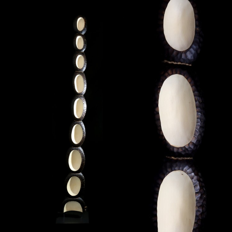 timber sculpture, totem sculpture, lucas guilbert sculpture