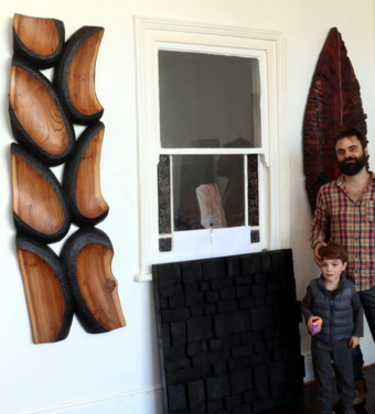 timber sculpture, wall sculpture