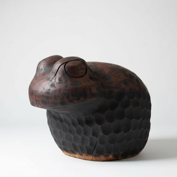 Timber Frog Sculpture – Carved Animals by Lucas Guilbert | ARTpark Australia
