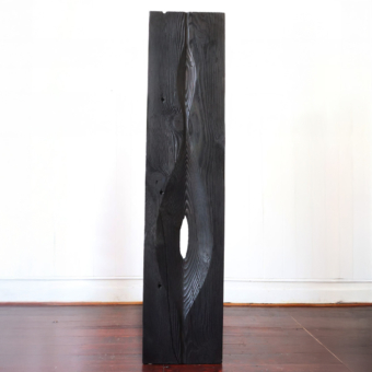 Timber Totem Sculpture – Monolith by Lucas Guilbert, 173x38x14cm | ARTpark Australia