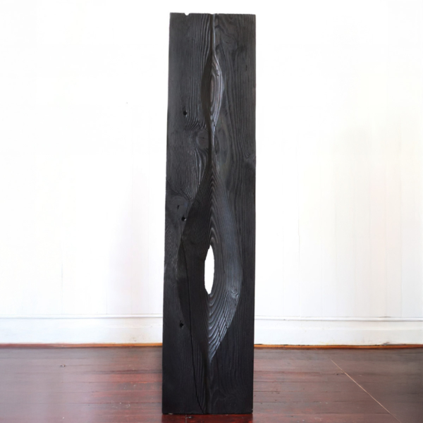 Timber Totem Sculpture – Monolith by Lucas Guilbert, 173x38x14cm | ARTpark Australia