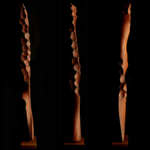 Timber Totem Sculpture – Re by Lucas Guilbert, 130x20x12cm | ARTpark Australia