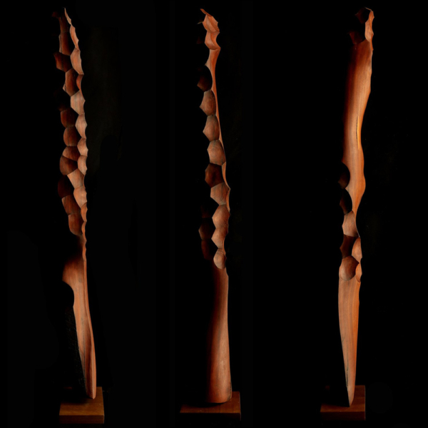 Timber Totem Sculpture – Re by Lucas Guilbert, 130x20x12cm | ARTpark Australia