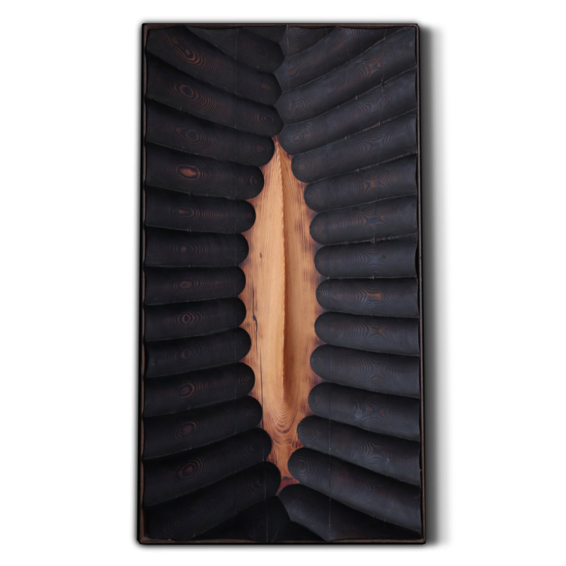 timber sculpture, wall sculpture