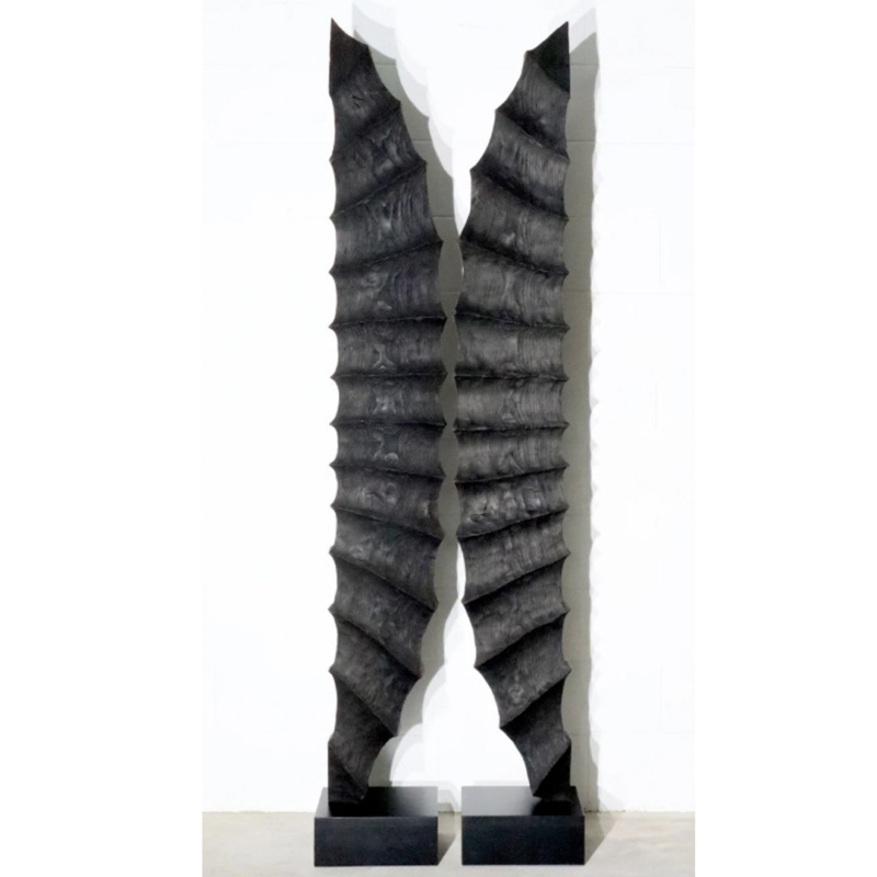 timber sculpture, totem sculpture, lucas guilbert sculpture