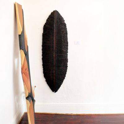 timber sculpture, totem sculpture, lucas guilbert sculpture