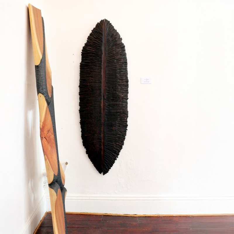 timber sculpture, totem sculpture, lucas guilbert sculpture