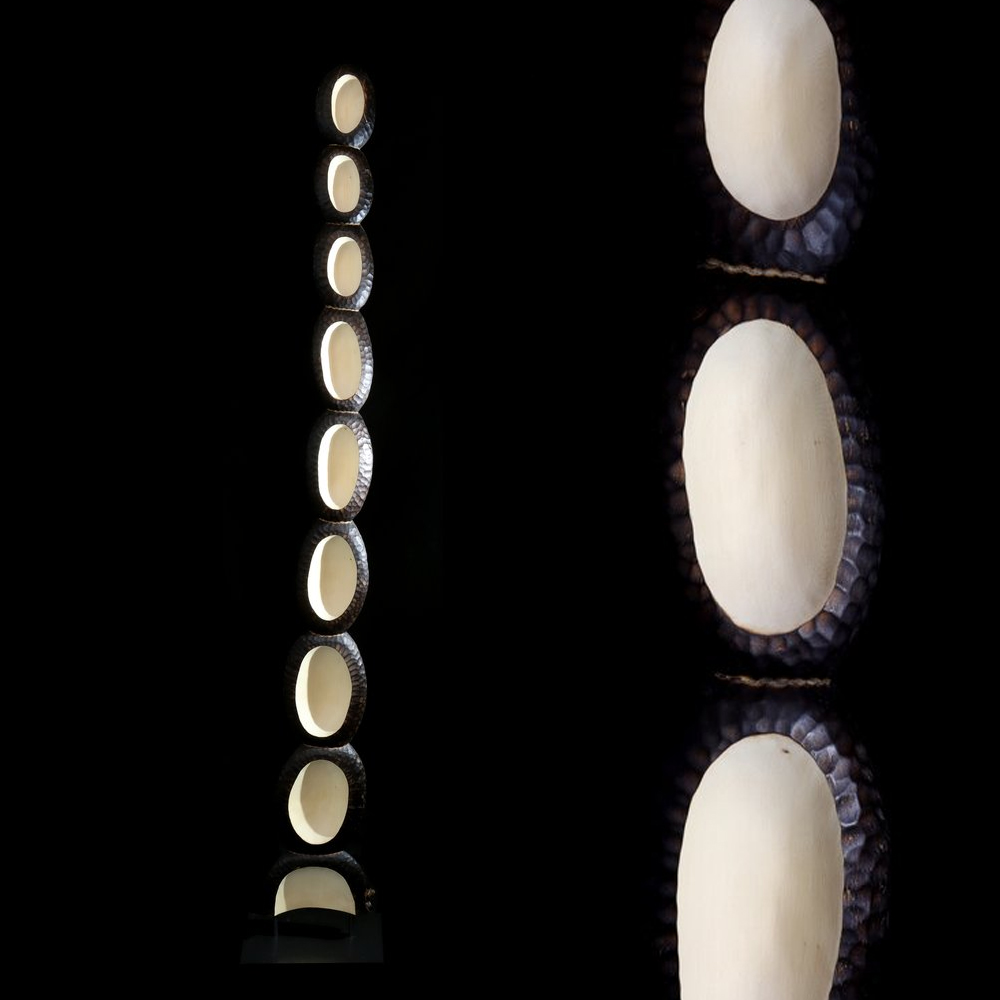 Timber Totem Sculpture – Acaseed by Lucas Guilbert, 180x20x20cm