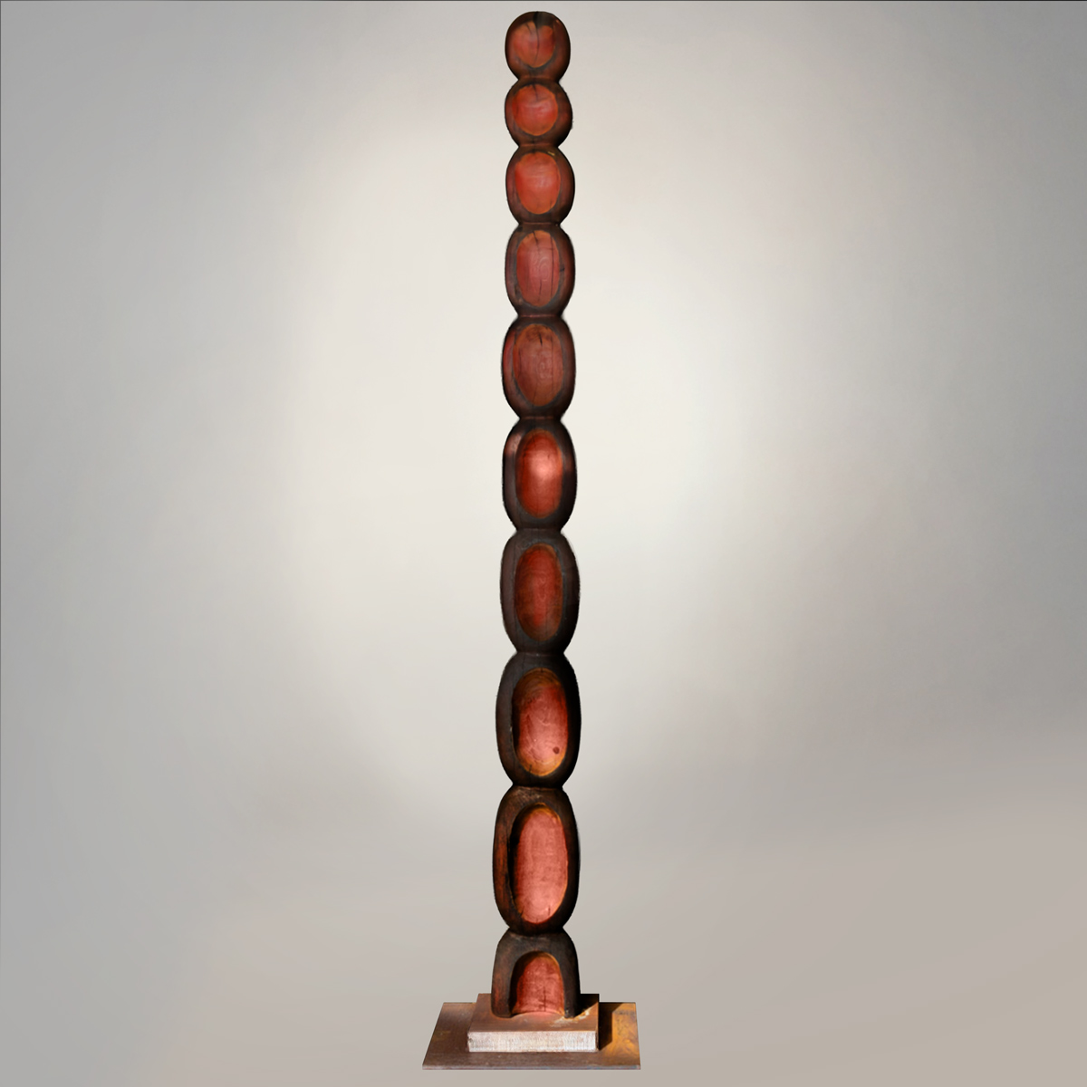 Timber Totem Sculpture – Acaseed by Lucas Guilbert, 240x30x20cm