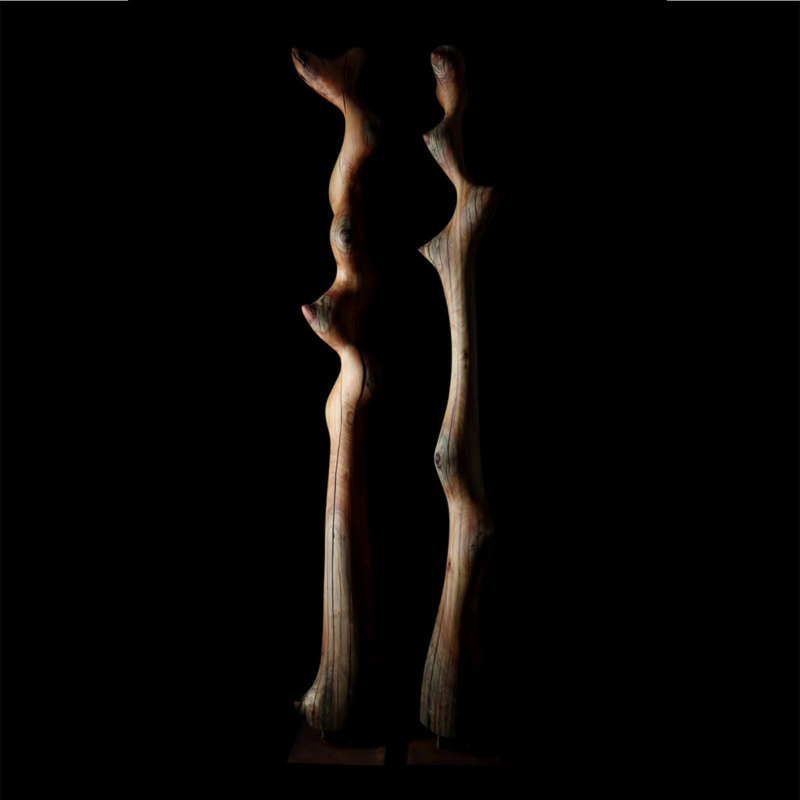 timber sculpture, totem sculpture, lucas guilbert sculpture