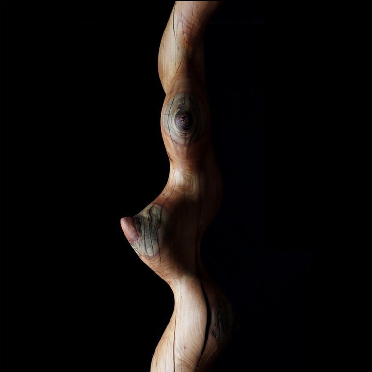 Timber Totem Sculpture – Floraison by Lucas Guilbert, 220x30x30cm - view 3