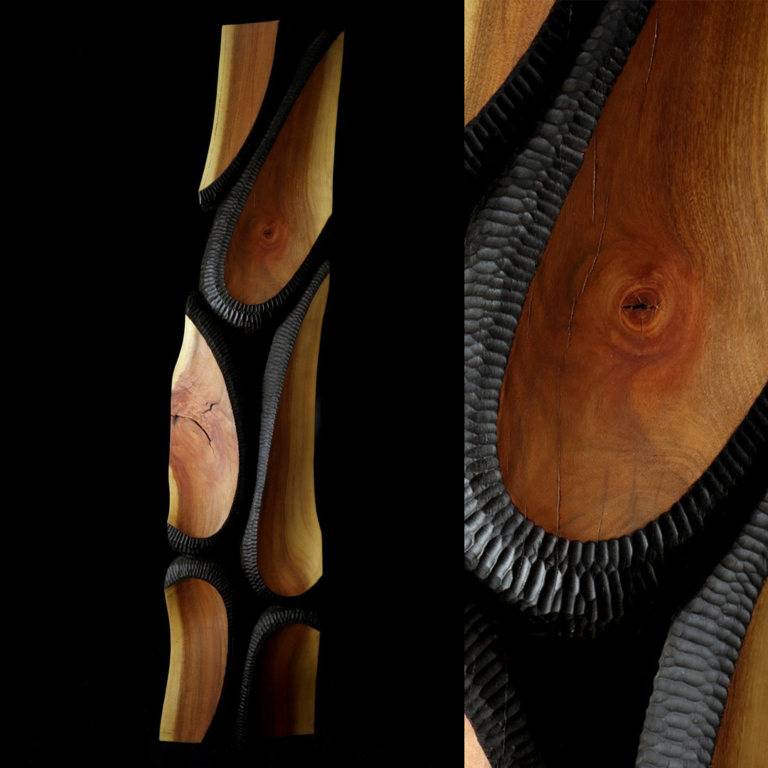 Timber Totem Sculpture – Mau by Lucas Guilbert, 180x60x15cm - view 2