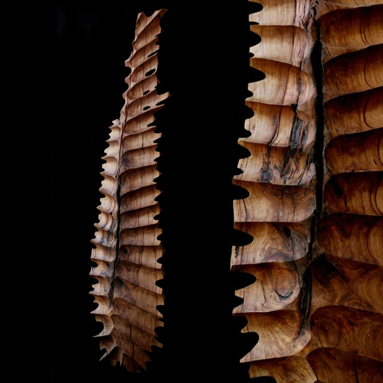 Timber Totem Sculpture – Sacrum by Lucas Guilbert, 230x50x35cm