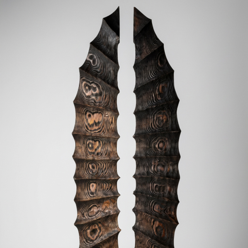 timber sculpture, totem sculpture, lucas guilbert sculpture