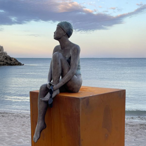Bronze Swimmer Sculpture – Hush by Mela Cooke, 98x40x48cm | ARTpark Australia