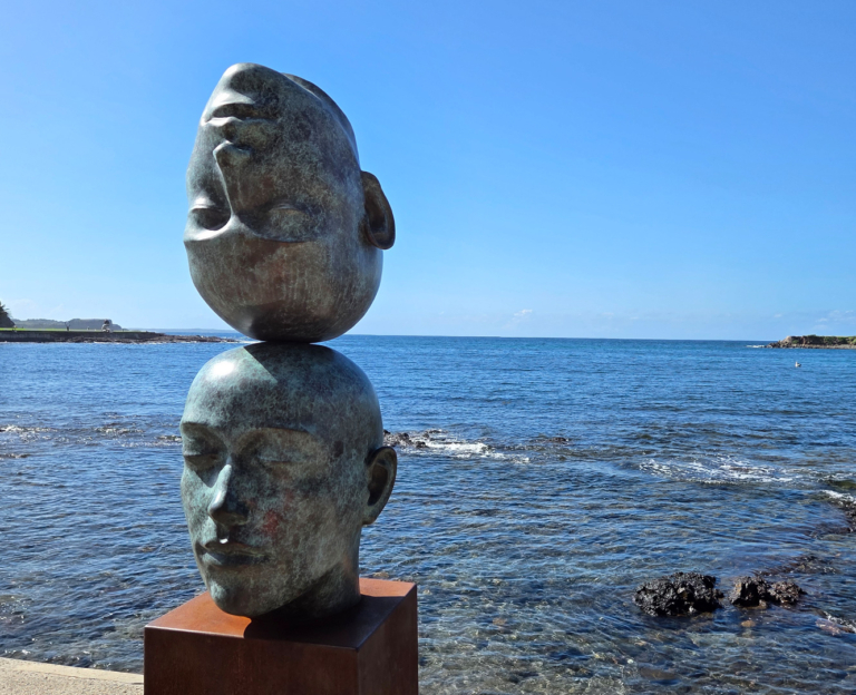 outdoor garden sculpture in bronze