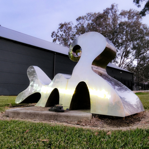 stainless steel outdoor garden sculpture