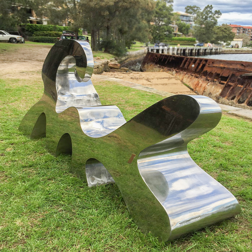 stainless steel outdoor garden sculpture