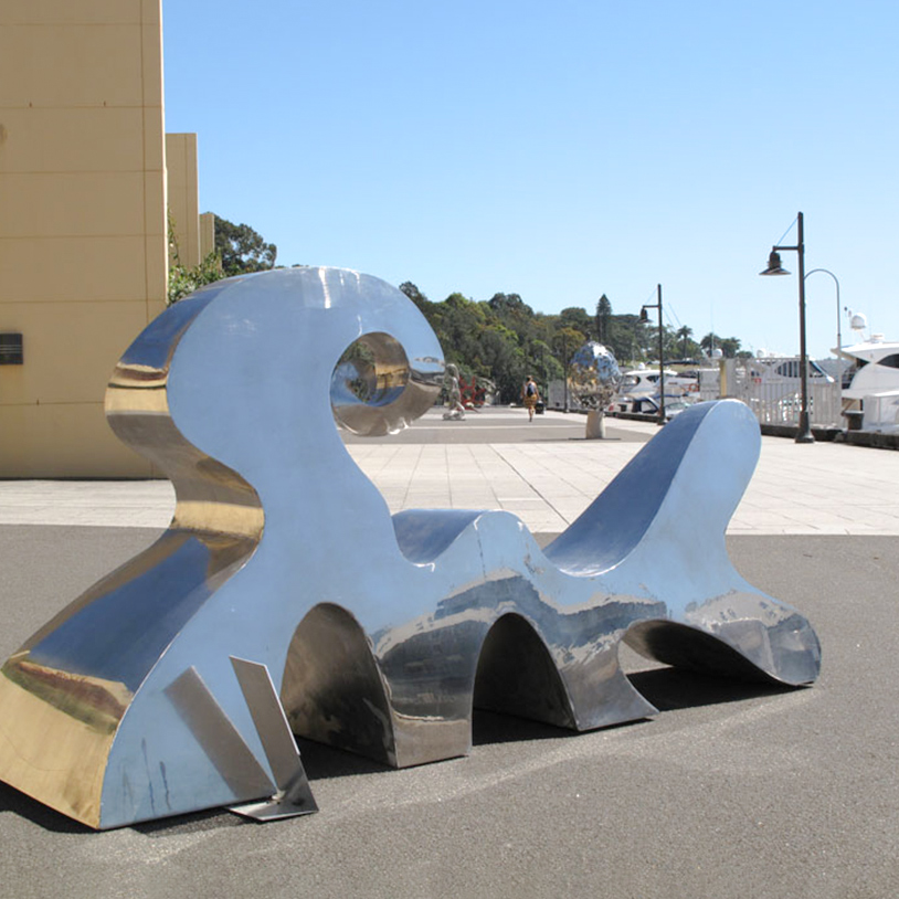 stainless steel outdoor garden sculpture