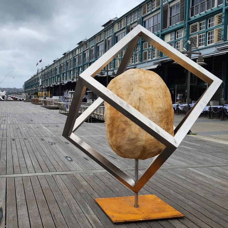 Held by Jenny Reddin - Fabricated steel abstract garden sculpture, 240cm - view 2