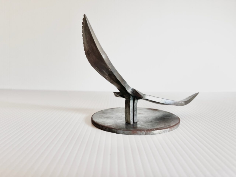 Steel maquette of an eagle sculpture developed for a private residence commission